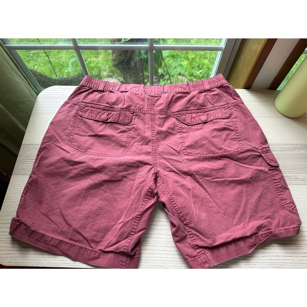 Columbia Womens Cargo Shorts Pink Red Cotton Hiking Outdoor Size Medium gorpcore - Picture 2 of 7